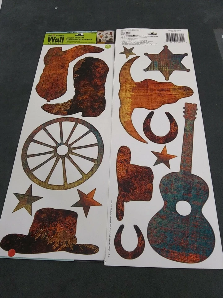Main Street Wall Creations Cowboy Jumbo Removable Stickers/Decals - Western...