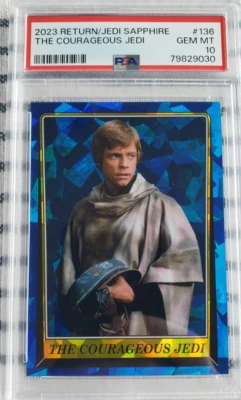 2023 Topps Chrome Sapphire ROTJ 40th Luke Skywalker PSA 10 Gem Mint #136 - Image 1 of 2
