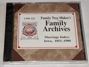 CD-ROM Family Tree Maker's #222 Marriage Index: Iowa 1851-1900 new SEALED - Picture 1 of 4