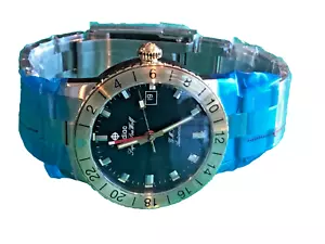 Zodiac ZO9406 Super Sea Wolf GMT 40mm Black Dial Two-tone Stainless Steel Strap - Picture 1 of 7