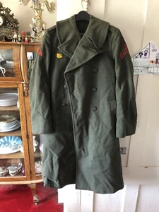Cappotto trench, soprabito in lana US Marines originale seconda guerra mondiale - Foto 1 di 16