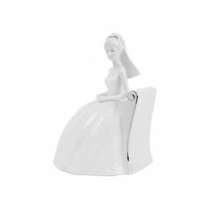 Estatuilla de Porcelana Russ Novia Sentada Boda 25437 Encaje Blanco Promesas Caja de Regalo - Imagen 1 de 2