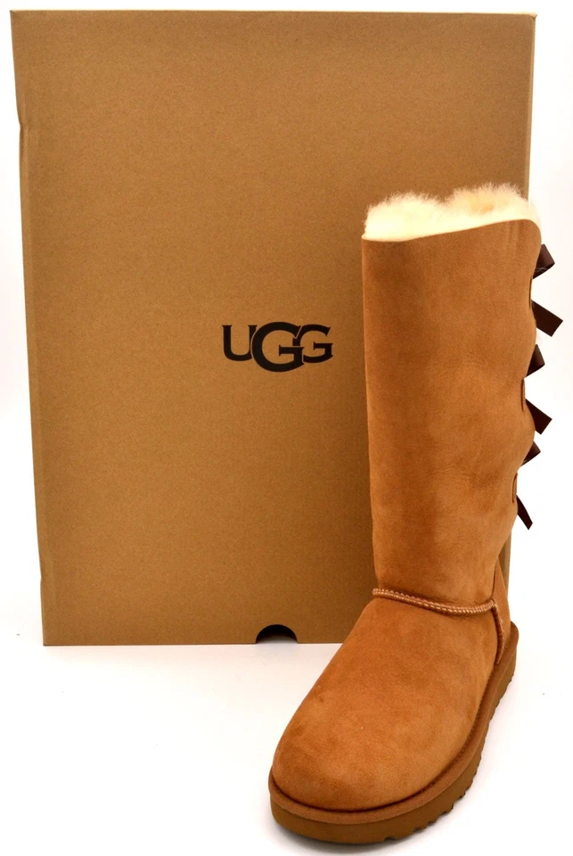 UGG Bailey Bow Tall II Chestnut BOOTS 1016434 Women's Size 10