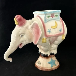 Seltener entzückender 9 Zoll Zirkus Elefant Pflanzgefäß aus den 1960er Jahren von Pryde & Joy - handbemalt - Bild 1 von 13