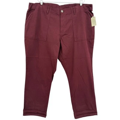 St. Johns Bay Women's Stretch Straight Zip/ Elastic Back Burgundy Pants 24W NWT - Image 1 of 4