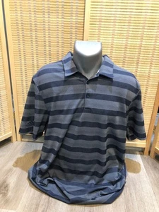 Adidas Golf Tennis Short Sleeve Men's Polo Shirt Gray Striped XL (H520) - Picture 1 of 9
