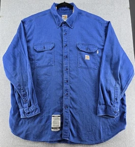 Carhartt FR Hemd Herren 4XL Blau Flammhemmend Knopfleiste Workwear Farm Industry - Bild 1 von 8
