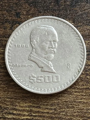 1988 Mexico 500 Pesos Beautiful World Actual Coin TB8522* - Image 1 of 2