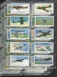 (2DR) 86 YR OLD VINTAGE SET OF 50 CARDS AIRCRAFT OF THE RAF BOMBER SPITFIRE ETC - Picture 1 of 19
