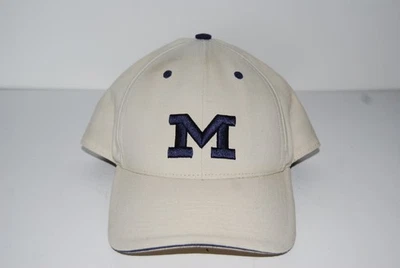 Twins Enterprise Michigan Wolverines Fitted Hat Cap 7 1/4 NCAA Cream Go BLUE M - Image 1 of 3