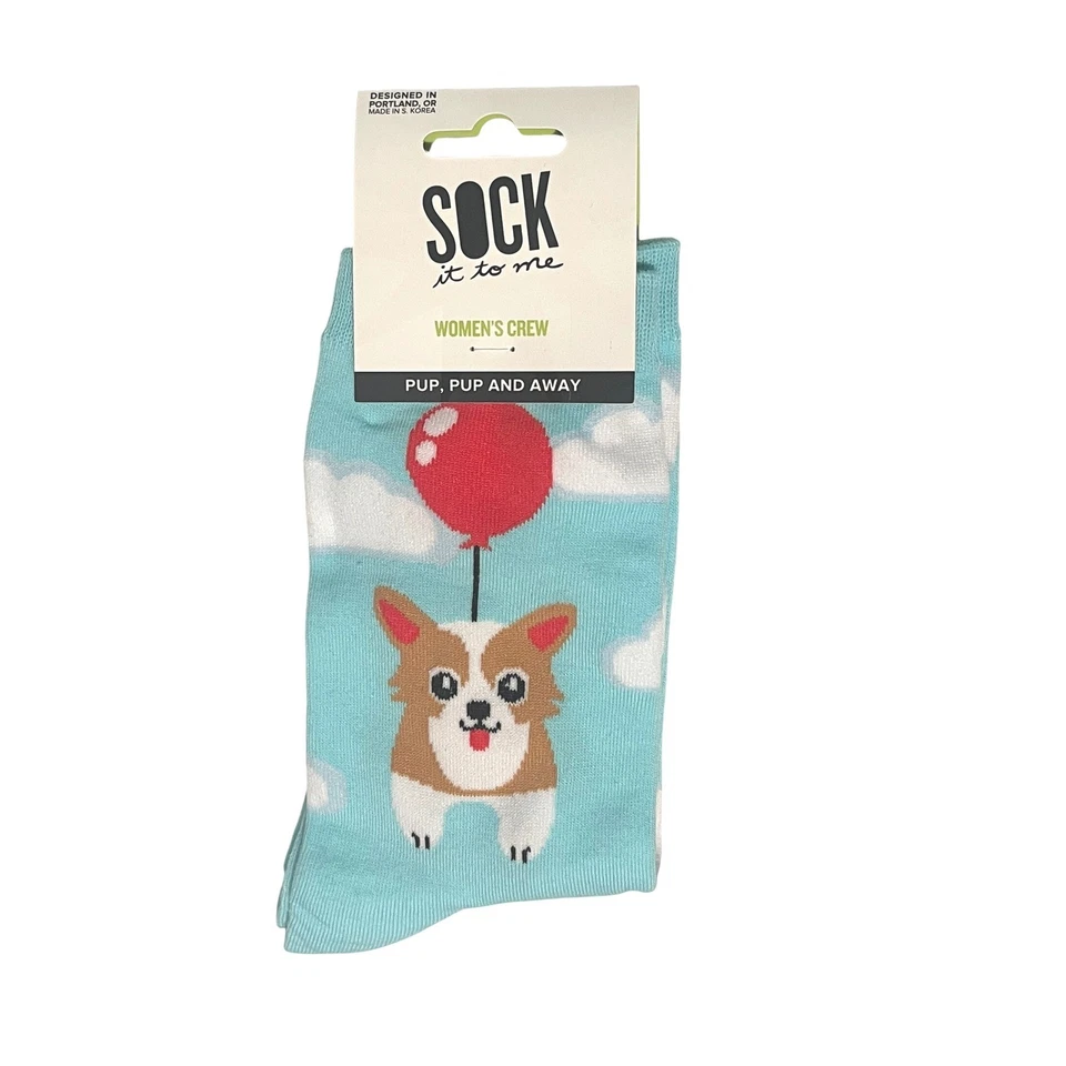 ¡Attn Dog Lovers! Calcetines SOCK it to me para mujer con estampado de cachorro cachorro y visitante se adapta a 5-10 Foto 1 de 4