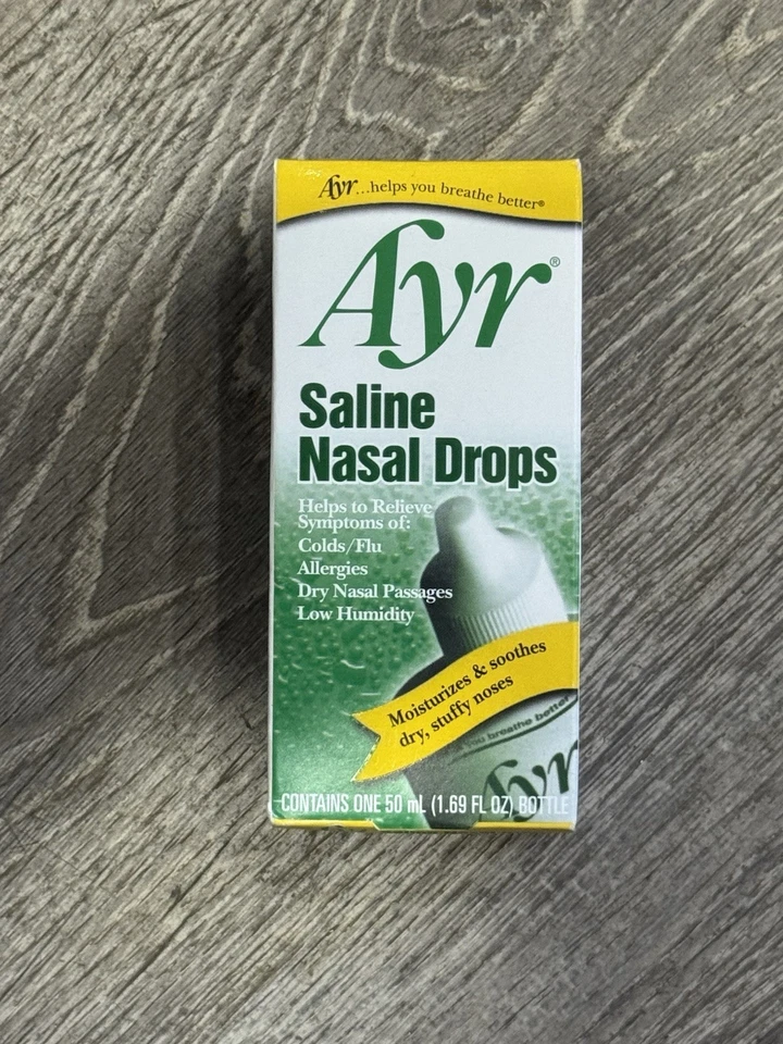 Носовые капли Ayr Saline для мгновенного, успокаивающего облегчения, 1,69 унции. бутылка. Exp 1/26 - Изображение 1 из 1