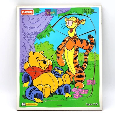 Disney's Pooh & Tigger Sunny Day Playskool 9 Piece Wooden Puzzle #674-01 Vintage - Image 1 of 4