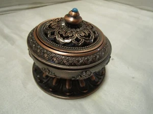 Moderno Soporte Quemador de Incienso Clásico 3 Piezas Tono Cobre Aleación Metal 3.75" Ancho - Imagen 1 de 9