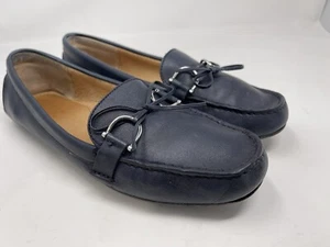 Mocasines para mujer Ralph Lauren de cuero azul briley sin cordones talla 9,5 B - Imagen 1 de 12
