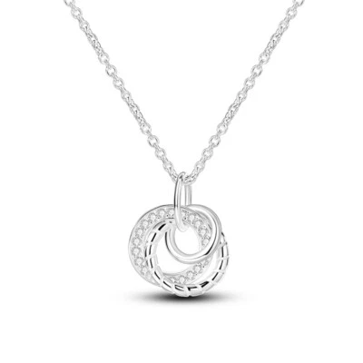 MULA Original Classic three Circle Pendant Necklace For Women 925 Silver Plated - Image 1 of 4