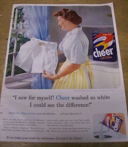 Original 1957 Cheer Detergent Magazine Ad - I Saw It for Myself - Picture 1 of 1