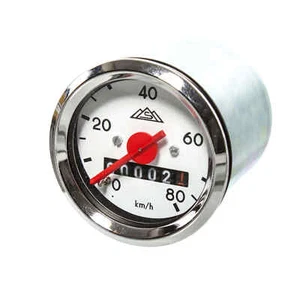 Tachometer Ø 48mm, 80km/h-Ausführung, weißes Ziffernblatt - Simson KR51/1, SR4-2 - Bild 1 von 1