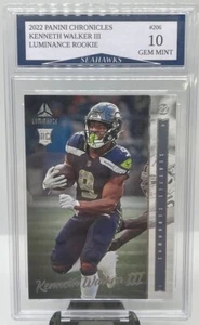 2022 Panini Chronicles Kenneth Walker Seattle Luminance Rookie Card Gem Mint 10! - Picture 1 of 2