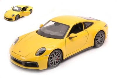 MODELLINO AUTO STATICO WELLY PORSCHE 911 CARRERA 4S GIALLO MODELLISMO SCALA 1:24 - Immagine 1 di 2