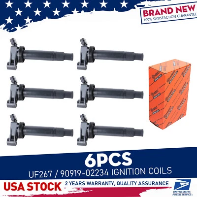 Reliable Ignition Coils UF267/90919-02234 6pcs For Toyota Sienna 3.3L V6 01-06 - Image 1 of 4