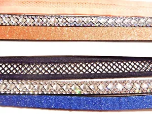 SPARKLY CHOKER LOT collar rosa o azul negro lote glitter diamante glam goth Z2 - Imagen 1 de 7