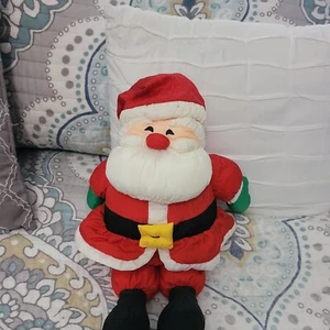 Vintage Hallmark Santa Claus Puffalump Style Nylon Plush Stuffed Christmas 13" - Picture 1 of 8