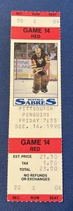 RARE 1990 Buffalo Sabres Full Unused Ticket Penguins JAROMIR JAGR DEBUT SEASON - Picture 1 of 2