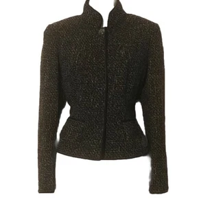 Elie Tahari Dark Gray Melange Wool Blend sz S/P Blazer Jacket - Picture 1 of 9