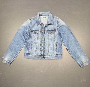Old Navy Denim Jacket Girls XL 14 Blue Button Up Stretch Jean Classic Casual - Picture 1 of 9