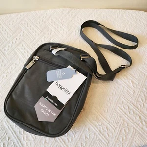 BAGGALLINI Travel RFID Journey Crossbody Bag Gray/Purple LINING MSRP $65 NWT - Picture 1 of 5