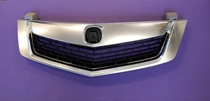 Fits 09-10 ACURA TSX SEDAN GRILLE + UPPER LOWER MOULDING TRIM SATIN SILVER  3PC - Picture 1 of 2