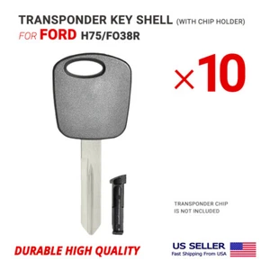 10X Estuche con llave con hoja H75/FO38R para Ford con soporte de chip - Imagen 1 de 2
