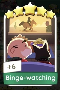 1 x Binge-Watching Monopoly Go 5 Star Rare Sticker