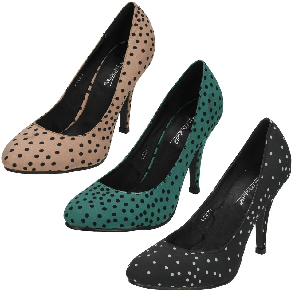 Ladies Anne Michelle Polka Dot Court Shoes 'L2R271' - Image 1 of 1