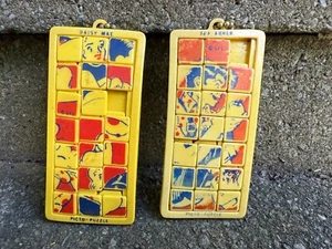 Vintage Picto Puzzle Keychain -Li'l Abner and Daisy Mae- Slide Puzzles - Picture 1 of 7