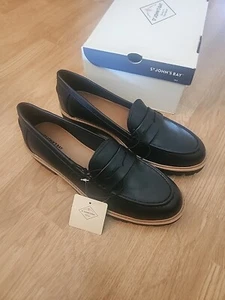 New St. John's Bay Women's Laren Round Toe Black Loafers Size 9.5 - Picture 1 of 8