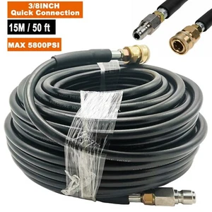 50FT 5800PSI Replacement High Pressure Power Washer Hose -3/8" Quick Connect - Picture 1 of 10