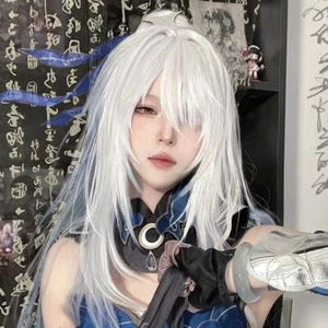 Peluca Jingliu Cos pelo largo liso moda Honkai: Star Rail blanca peluca completa regalo - Imagen 1 de 5