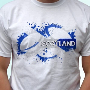 Schottland Rugby Flagge weißes T-Shirt Rugger Top T-Shirt Fußball Geschenk Design alle Größen - Bild 1 von 1