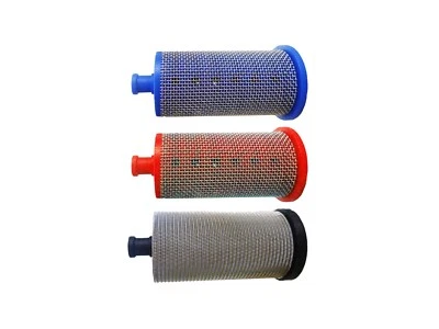 MARKENLOS 3x Hauptfilter Pumpenfilter für Wiwa Binks Farbspritzgeräte 150 Maschen rot
