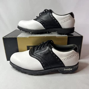 ZAPATOS DE GOLF DE MUJER FOOTJOY GREENJOY TALLA 8.5 (45492) USADOS NEGROS BLANCOS - Imagen 1 de 10