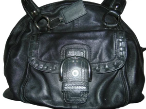 Coach Dome Satchel Black leather handbag  F13111  - Picture 1 of 6