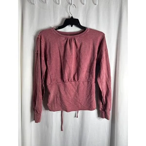 Top donna manica lunga lavato dietro cravatta rosa intento dorato XL - Foto 1 di 3