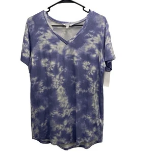 NWT Wildfox Purple/Blue Tie-Dye V-Neck Short Sleeve Shirt Top Size Medium M - Picture 1 of 11