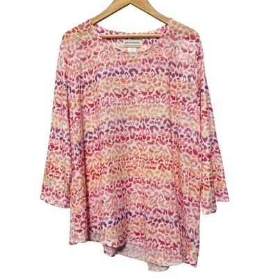 Blusa Alfred Dunner Mujer Tachonada Multicolor Estampado Leopardo Tónico Talla 2X Nueva con Etiquetas Foto 1 de 4