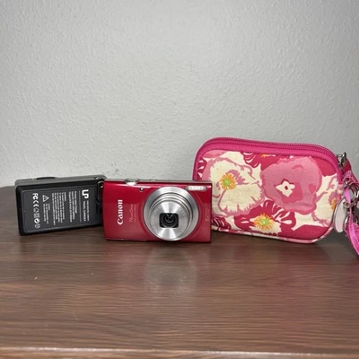 Canon PowerShot ELPH 180 20.0 MP Digital SLR Camera HD Red Bundle Case Charger - Image 1 of 4