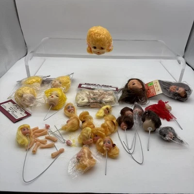 Vintage Doll Parts Fibre Craft Lot  New Doll Heads/Hands Blonde & Burnett - Image 1 of 4