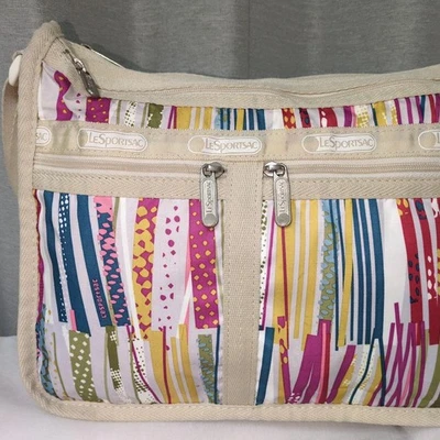 LeSportsac Striped Shoulder Bag Deluxe Everyday Reppo - Image 1 of 4