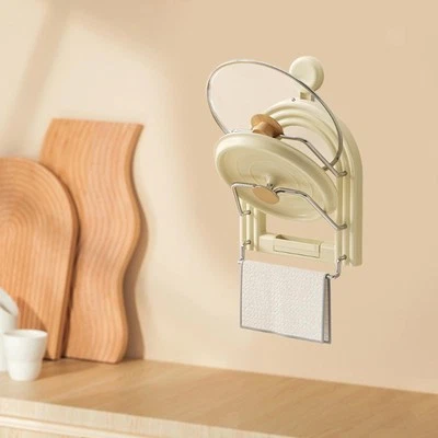 Soporte para tapa de olla y sartén Soporte para tapas de olla para puerta de gabinete de armario de cocina Foto 1 de 4